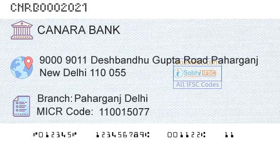 Canara Bank Paharganj DelhiBranch 