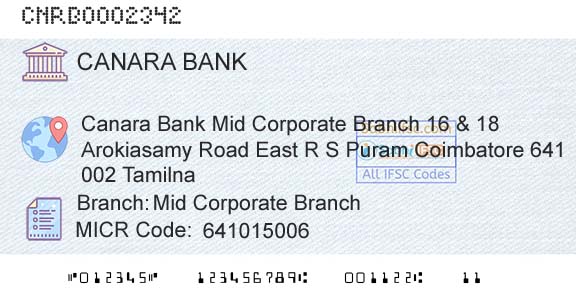 Canara Bank Mid Corporate BranchBranch 