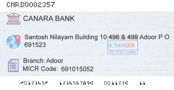Canara Bank AdoorBranch 