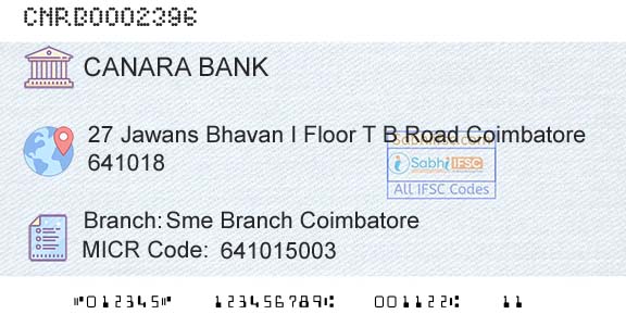 Canara Bank Sme Branch CoimbatoreBranch 