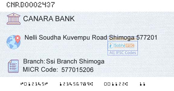 Canara Bank Ssi Branch ShimogaBranch 
