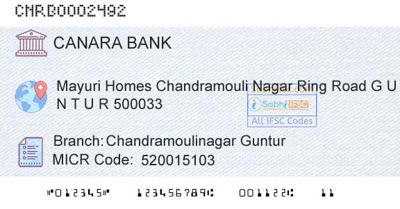 Canara Bank Chandramoulinagar GunturBranch 
