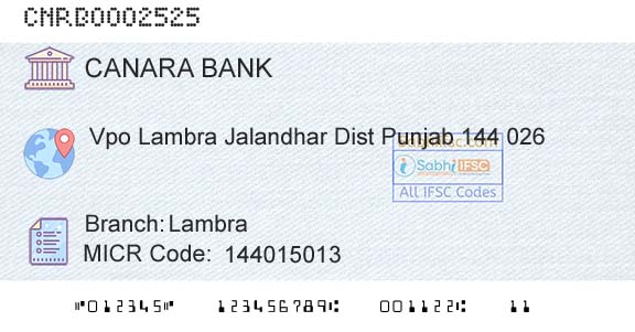 Canara Bank LambraBranch 
