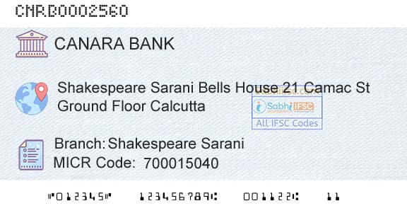Canara Bank Shakespeare SaraniBranch 