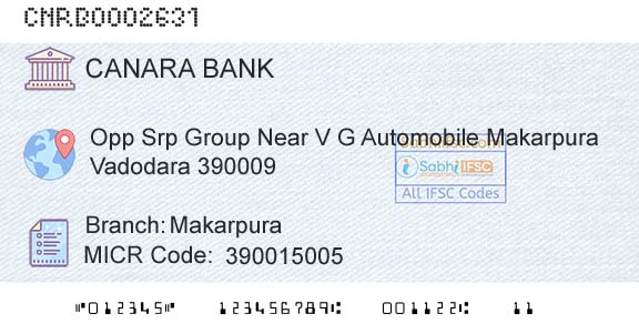 Canara Bank MakarpuraBranch 
