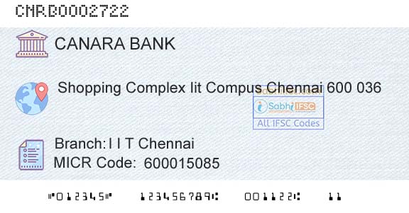 Canara Bank I I T ChennaiBranch 