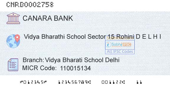 Canara Bank Vidya Bharati School DelhiBranch 