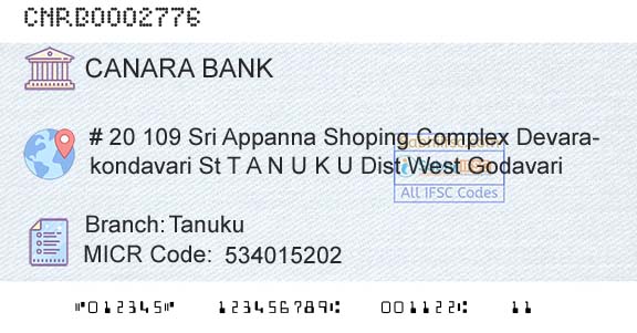 Canara Bank TanukuBranch 