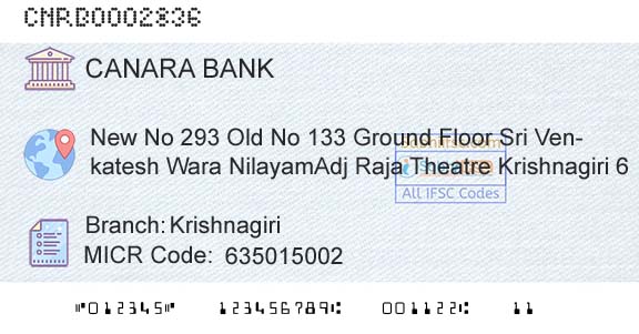 Canara Bank KrishnagiriBranch 