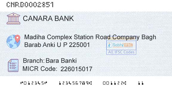 Canara Bank Bara BankiBranch 