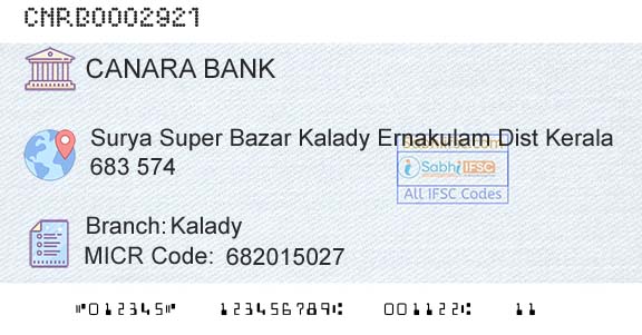 Canara Bank KaladyBranch 