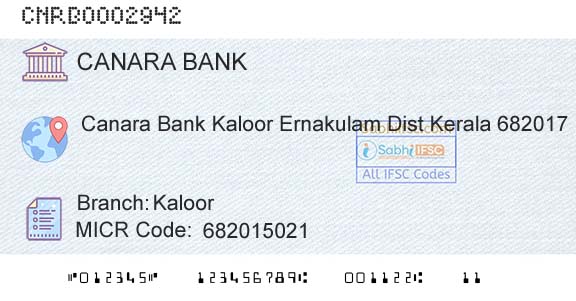Canara Bank KaloorBranch 