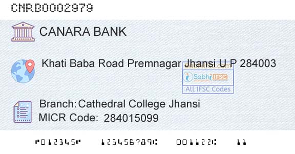 Canara Bank Cathedral College JhansiBranch 