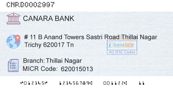 Canara Bank Thillai NagarBranch 