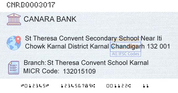 Canara Bank St Theresa Convent School KarnalBranch 
