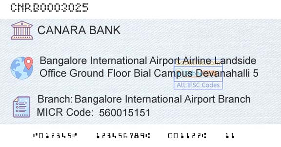 Canara Bank Bangalore International Airport BranchBranch 