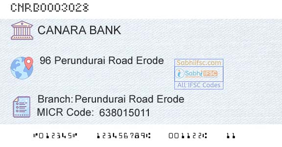 Canara Bank Perundurai Road ErodeBranch 