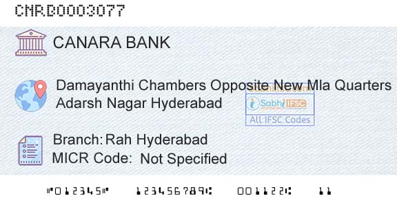 Canara Bank Rah HyderabadBranch 