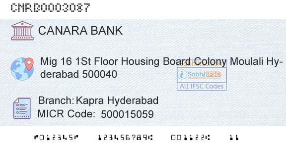 Canara Bank Kapra HyderabadBranch 