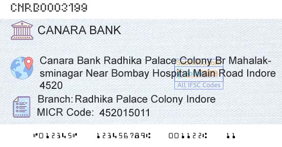 Canara Bank Radhika Palace Colony IndoreBranch 