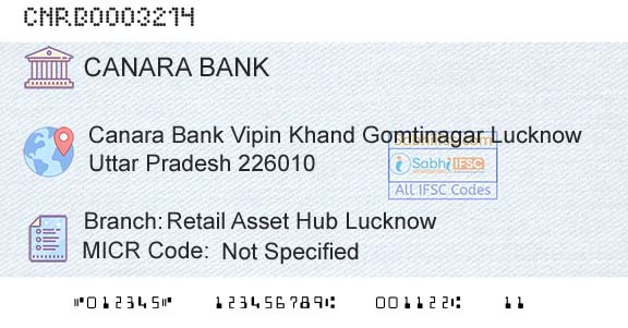 Canara Bank Retail Asset Hub LucknowBranch 