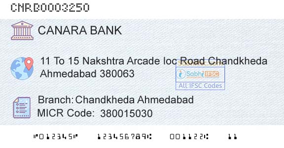Canara Bank Chandkheda AhmedabadBranch 