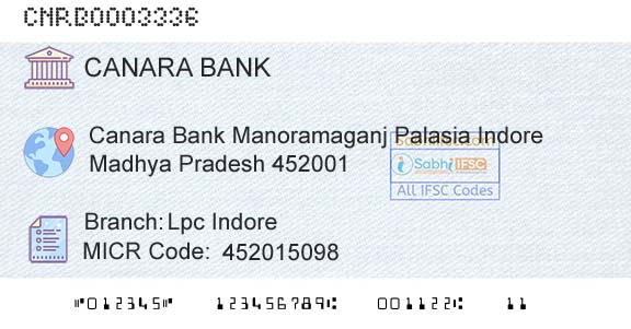 Canara Bank Lpc IndoreBranch 