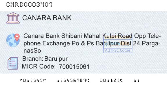 Canara Bank BaruipurBranch 