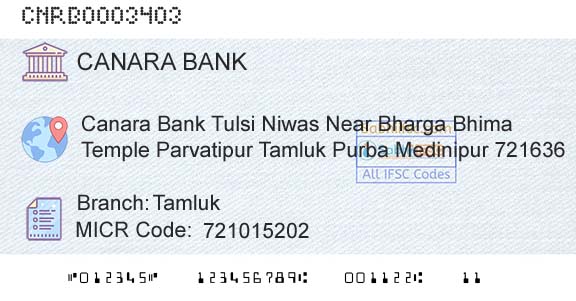 Canara Bank TamlukBranch 