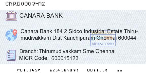 Canara Bank Thirumudivakkam Sme ChennaiBranch 