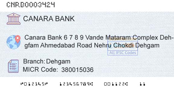 Canara Bank DehgamBranch 