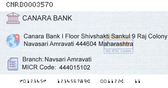 Canara Bank Navsari AmravatiBranch 
