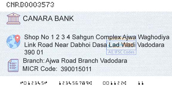 Canara Bank Ajwa Road Branch VadodaraBranch 