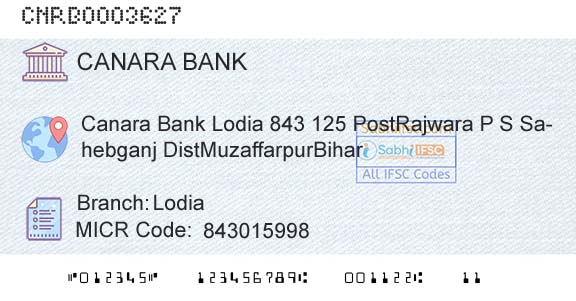 Canara Bank LodiaBranch 