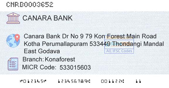 Canara Bank KonaforestBranch 