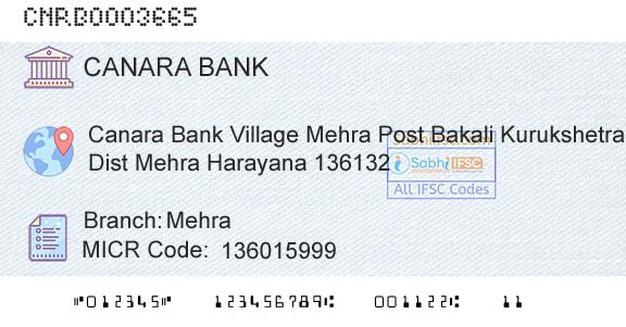 Canara Bank MehraBranch 