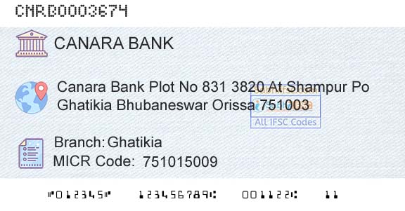 Canara Bank GhatikiaBranch 