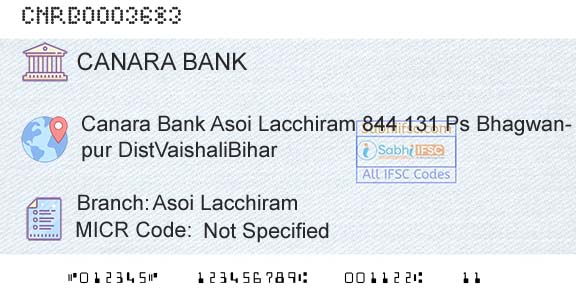 Canara Bank Asoi LacchiramBranch 