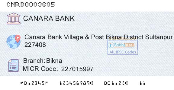 Canara Bank BiknaBranch 