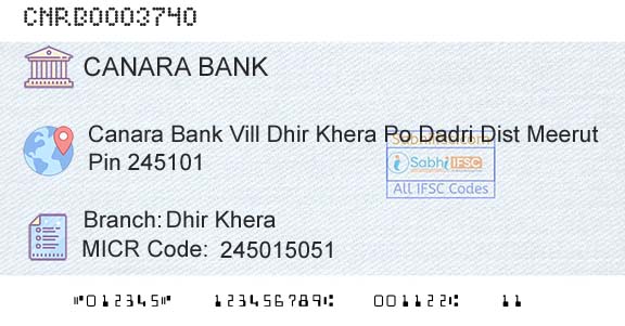 Canara Bank Dhir KheraBranch 