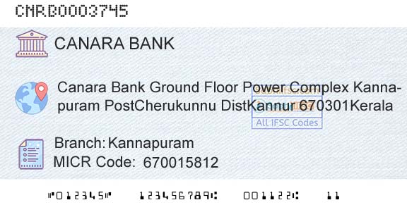 Canara Bank KannapuramBranch 