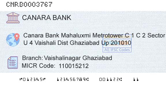 Canara Bank Vaishalinagar GhaziabadBranch 