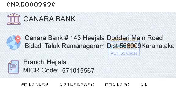 Canara Bank HejjalaBranch 