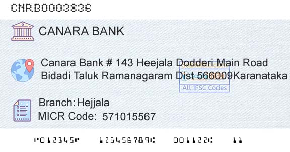 Canara Bank HejjalaBranch