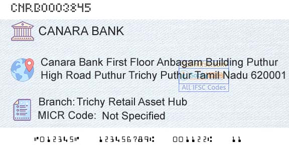 Canara Bank Trichy Retail Asset HubBranch 