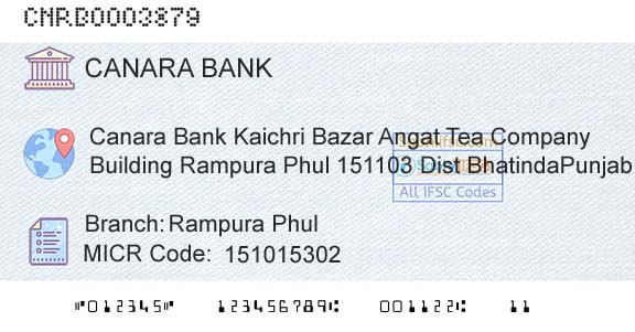 Canara Bank Rampura PhulBranch 