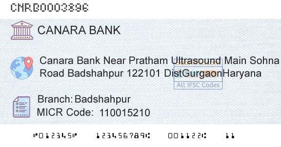 Canara Bank BadshahpurBranch 
