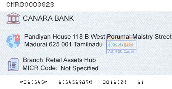 Canara Bank Retail Assets HubBranch 