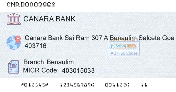 Canara Bank BenaulimBranch 