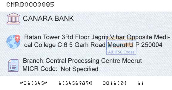 Canara Bank Central Processing Centre MeerutBranch 